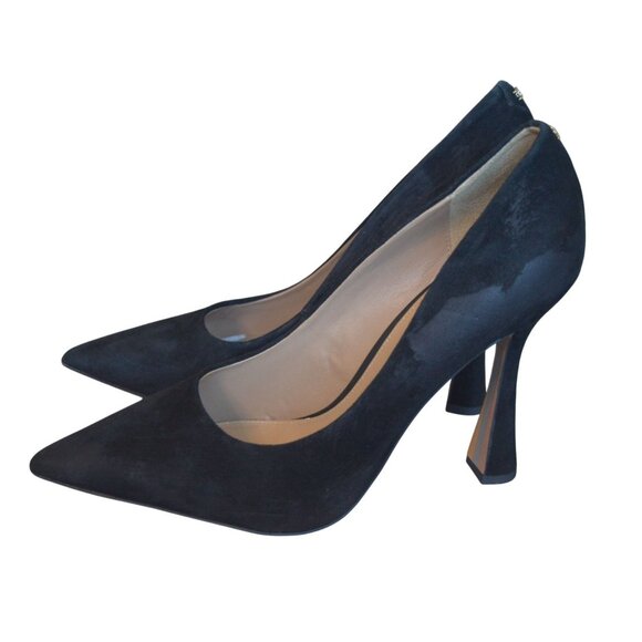Sam Edelman Antonia Pointed Toe Spool Heel Pump Black Suede Women's Size 10.5M - Picture 2 of 7